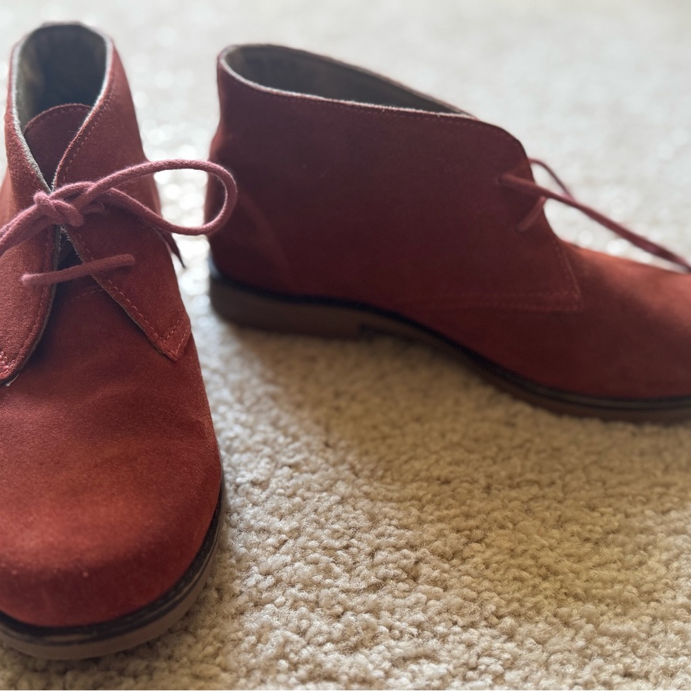 🧡 H.P. by Hush Puppies Moyen Orange Suede Booties – Size 7 - Picture 4 of 6